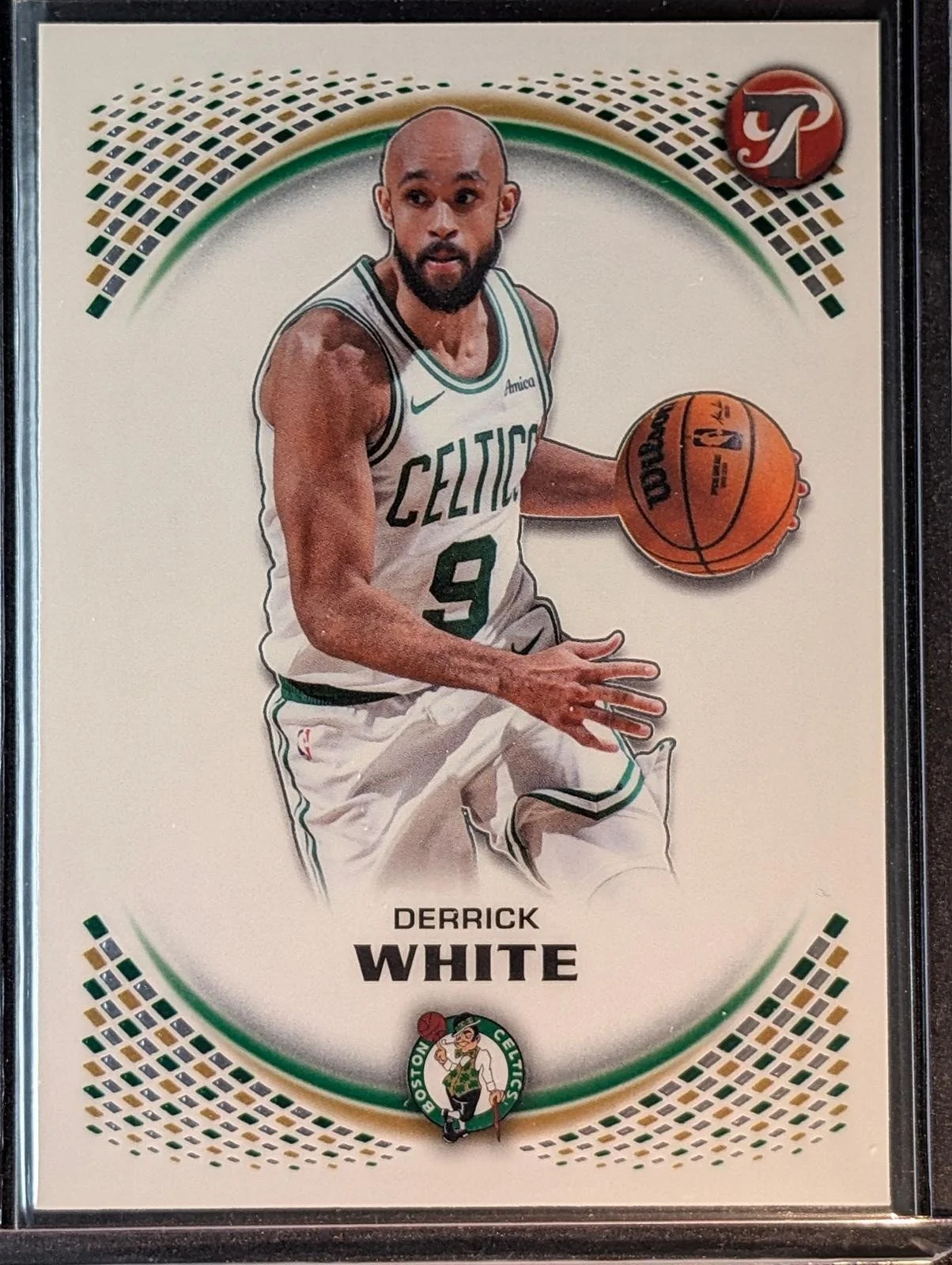 Front of 2025-26 Topps Pristine Basketball Derrick White #6