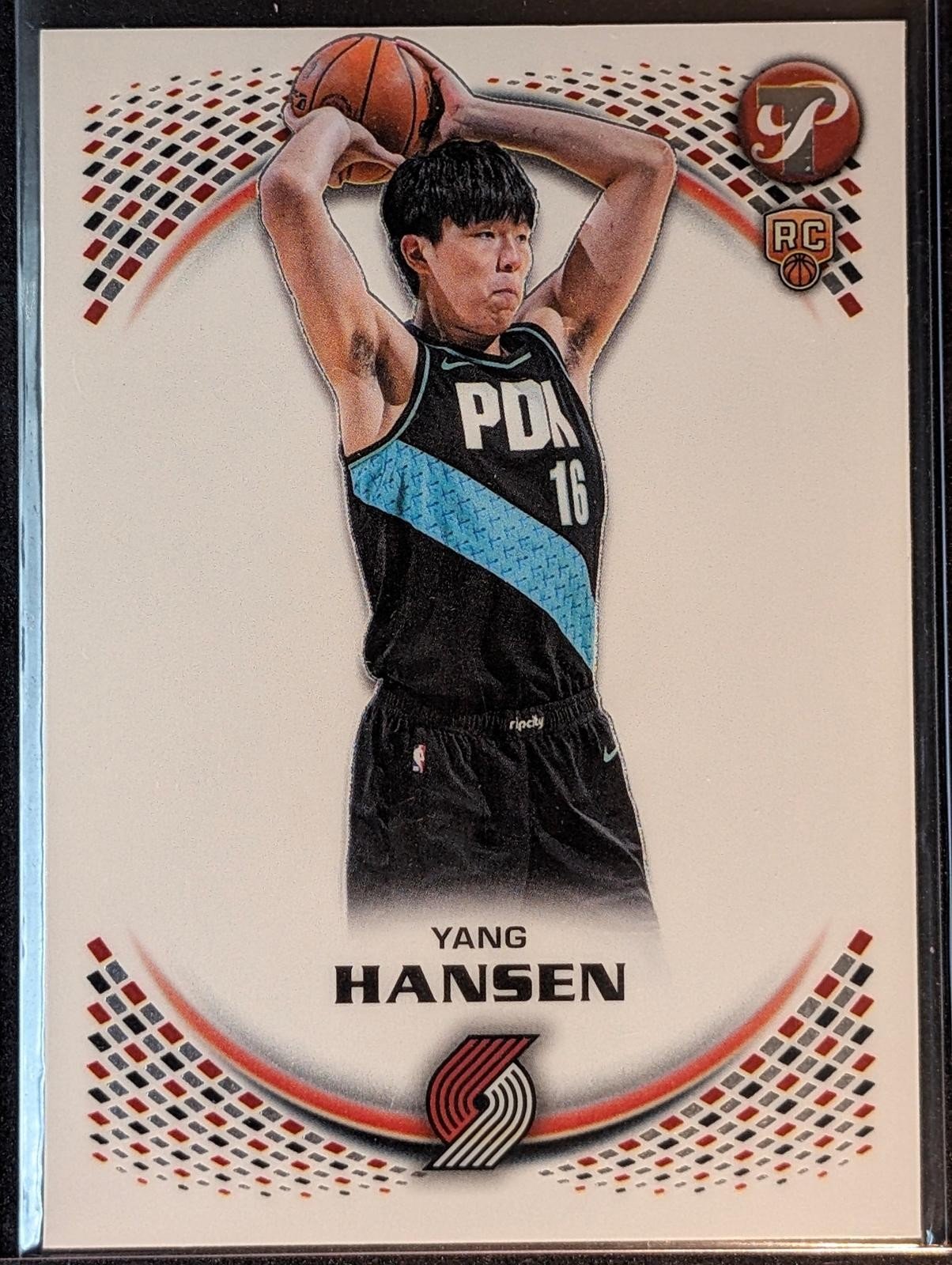 Front of 2025-26 Topps Pristine Basketball Yang Hansen #147 RC