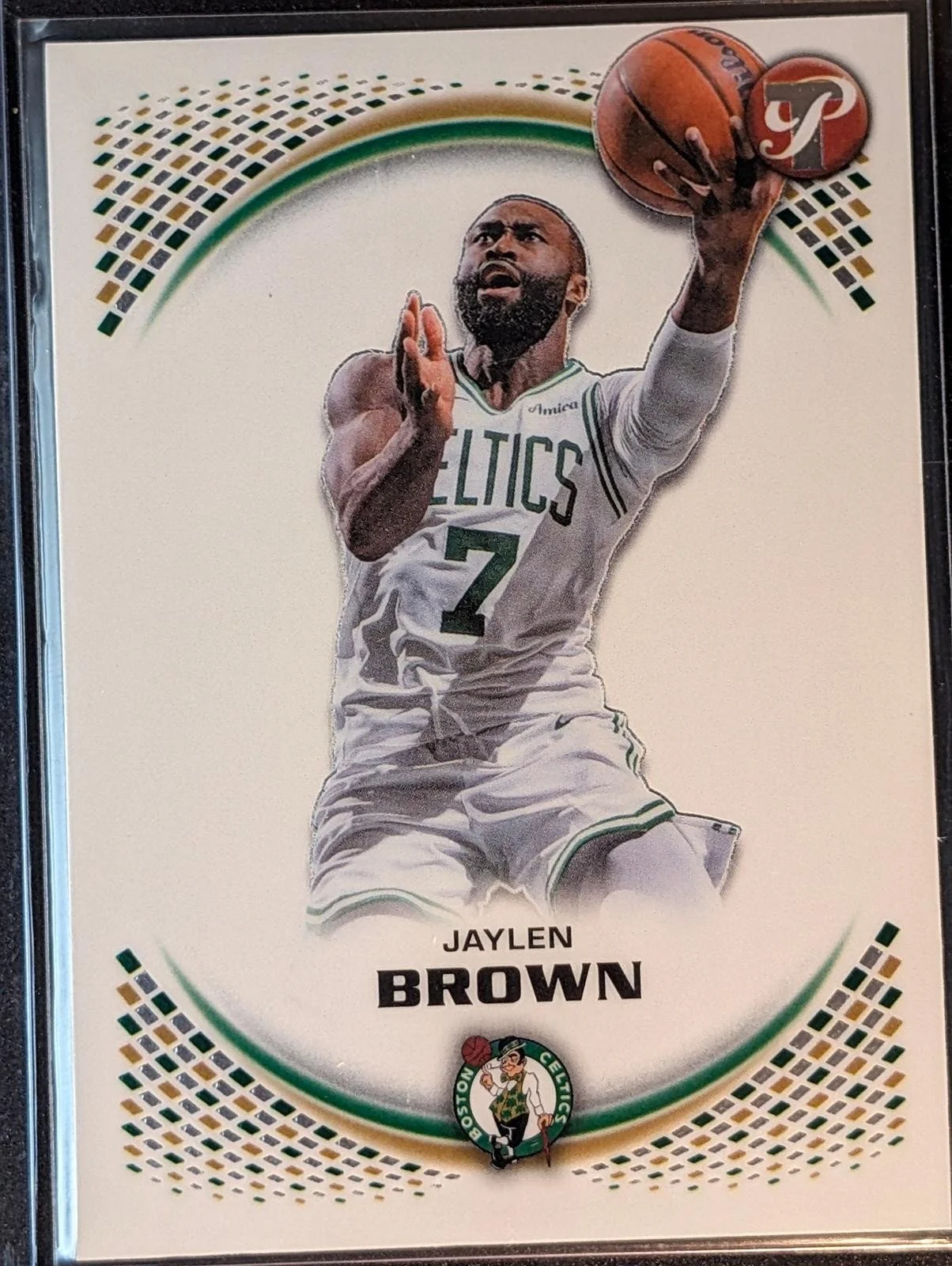 Front of 2025-26 Topps Pristine Basketball Jaylen Brown #5