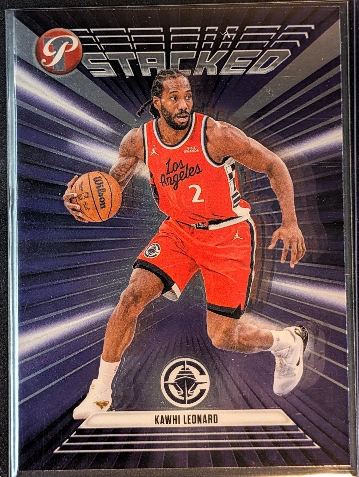Front of 2025-26 Topps Pristine Basketball Kawhi Leonard Stacked #ST-19