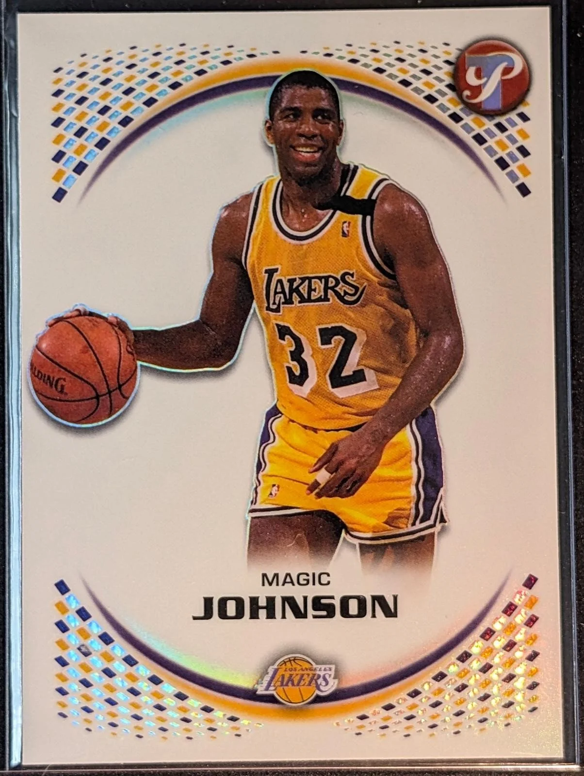 Front of 2025-26 Topps Pristine Basketball Magic Johnson Refractor #92