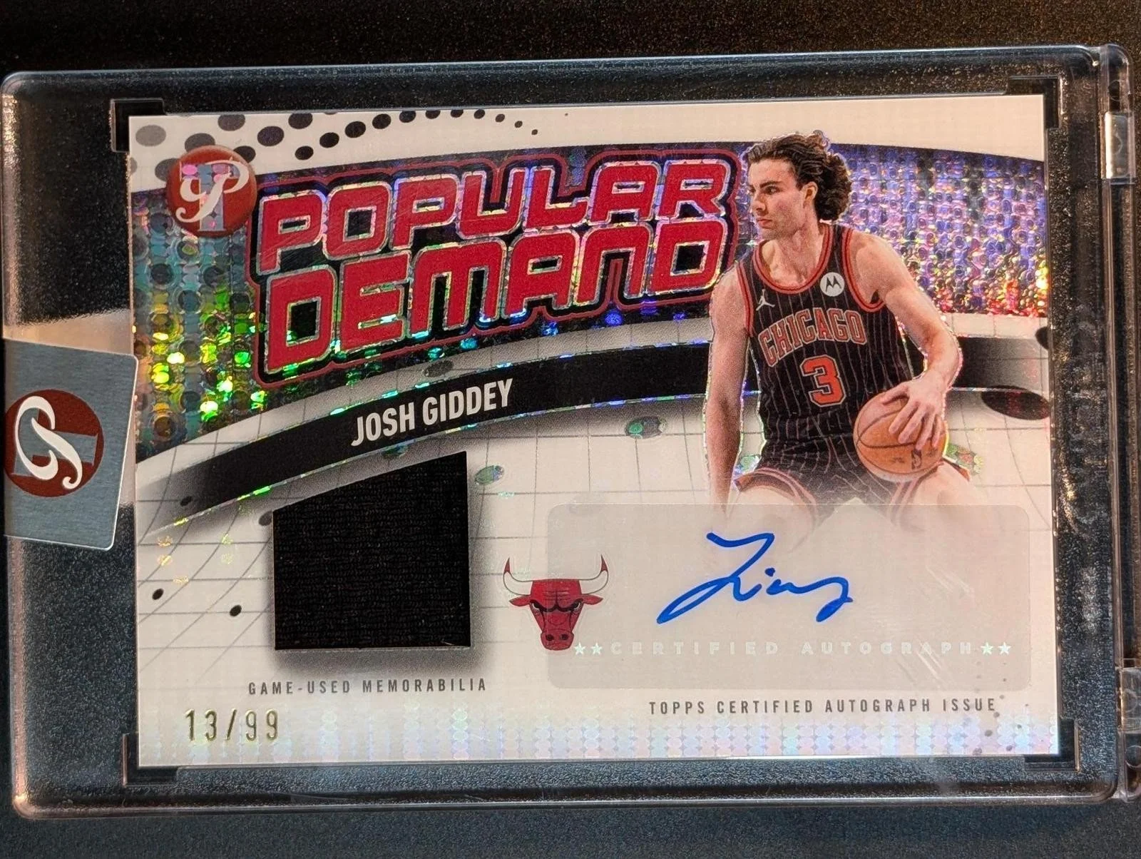 Front of 2025-26 Topps Pristine Basketball /99 Josh Giddey Popular Demand #PDR-JGI