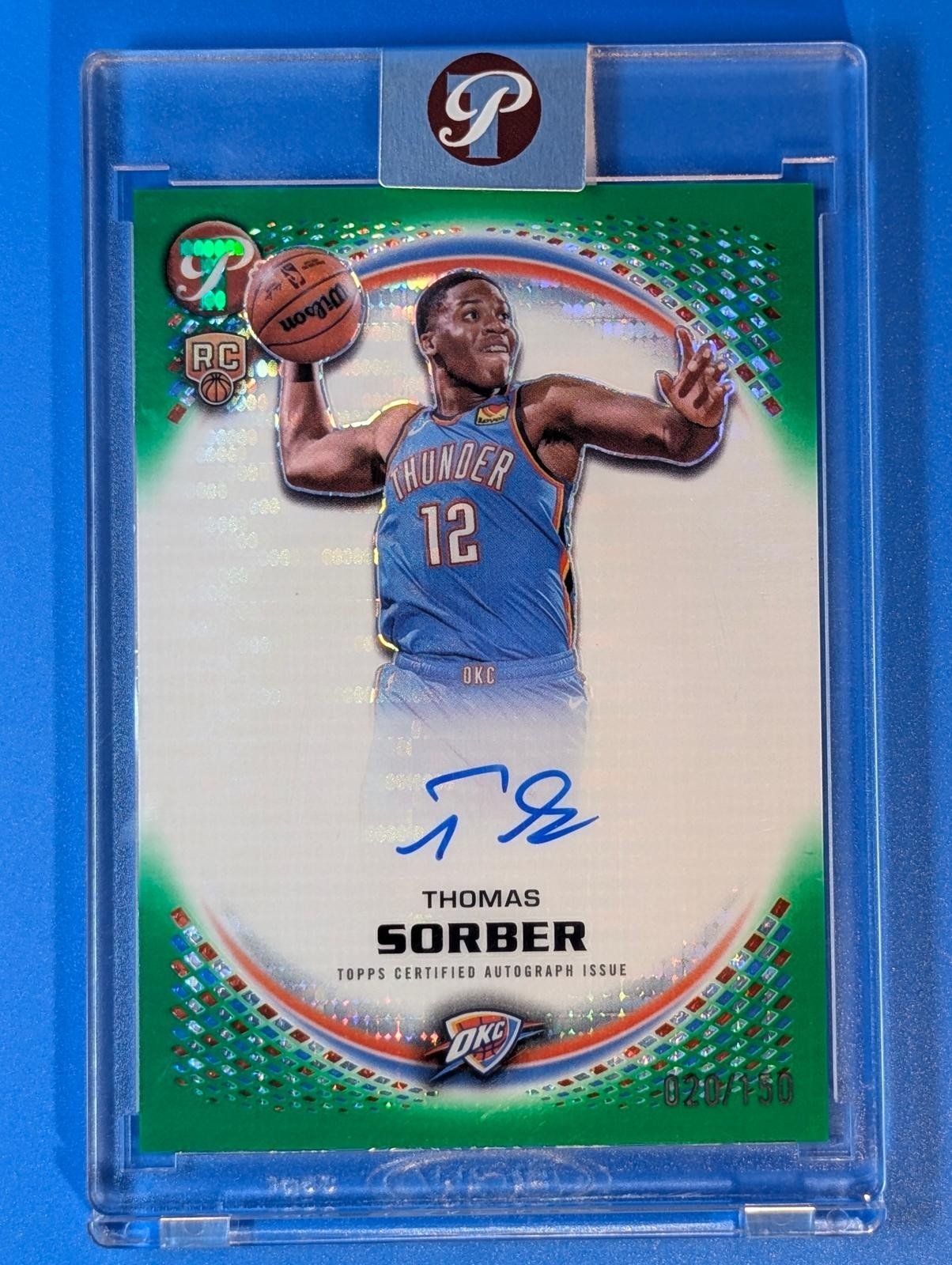 Front of 2025-26 Topps Pristine Basketball /150 Thomas Sorber Pristine Autographs RC