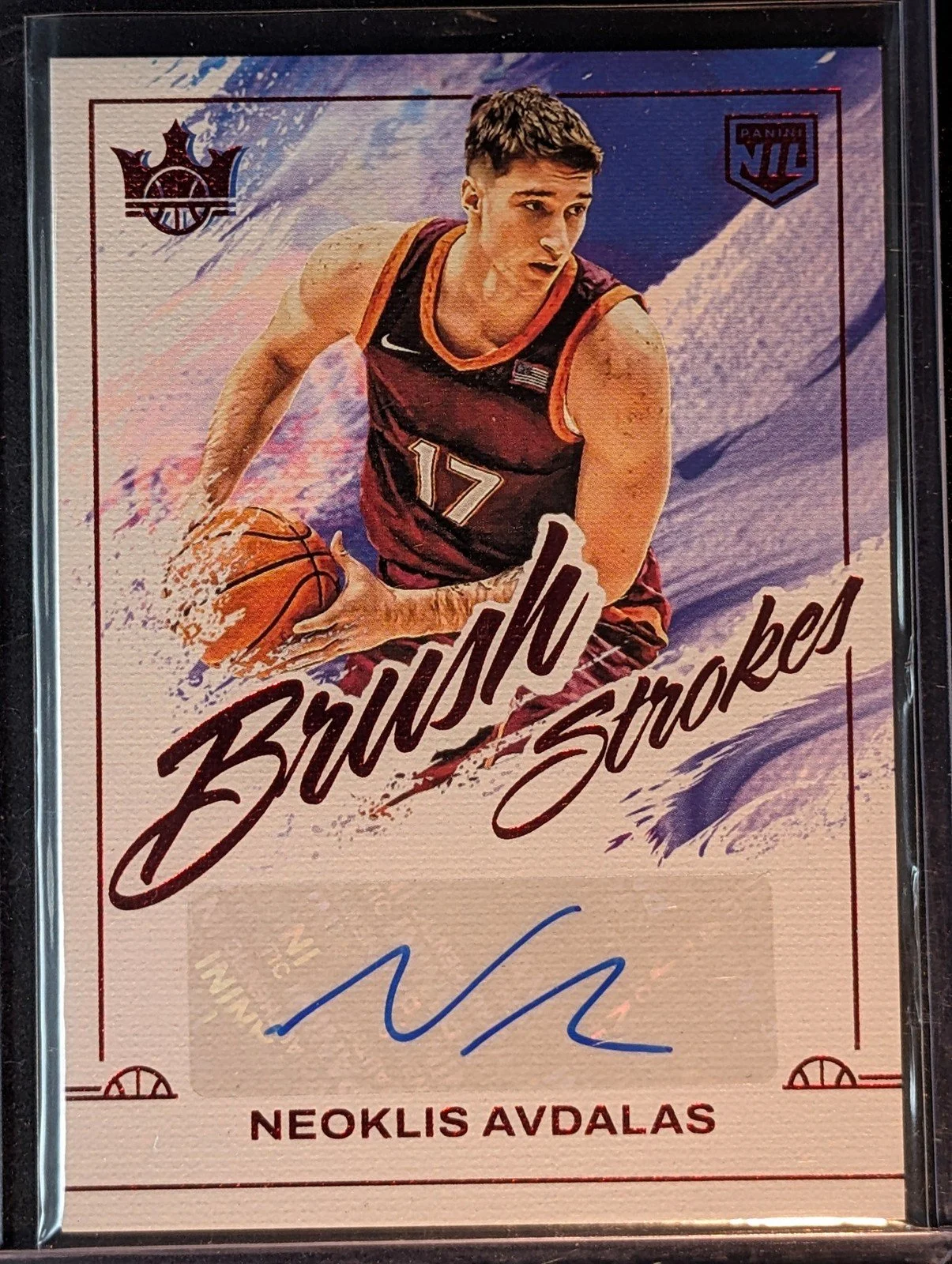 Front of 2025-26 Panini Court Kings /49 #BS-AVD Neoklis Avdalas Auto