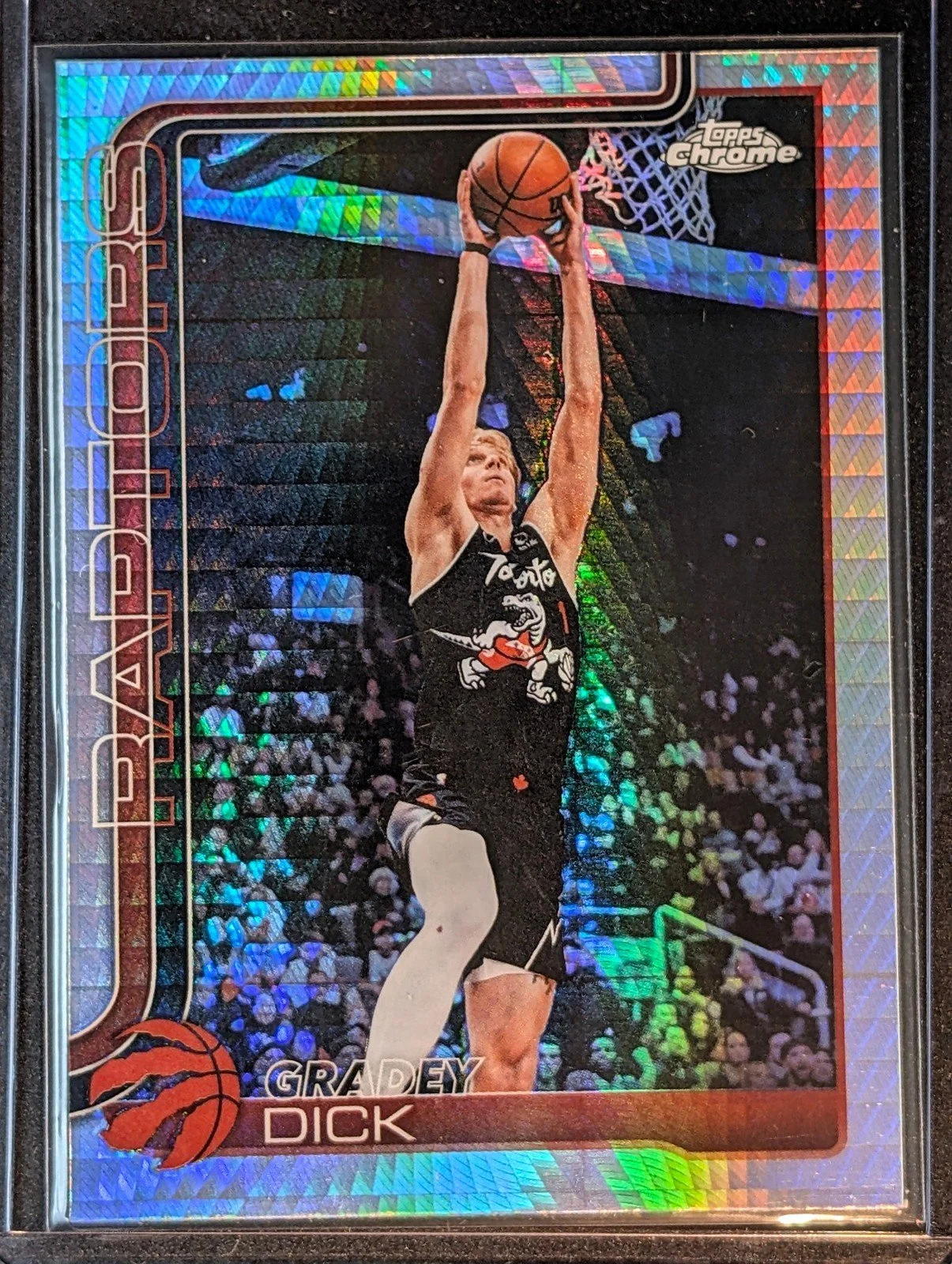 Front of 2025-26 Topps Chrome Update #97 Gradey Dick Prism Refractor