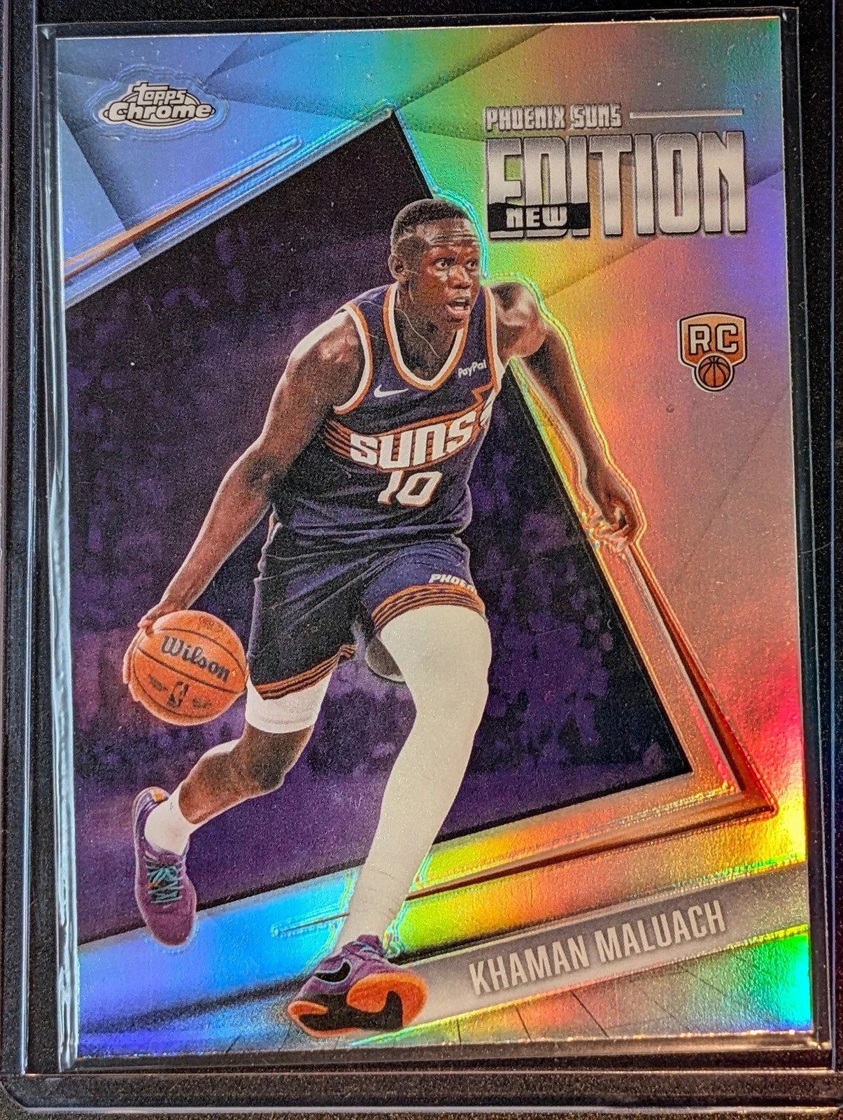 Front of 2025-26 Topps Chrome Update #GR-10 Khaman Maluach New Editions Refractor