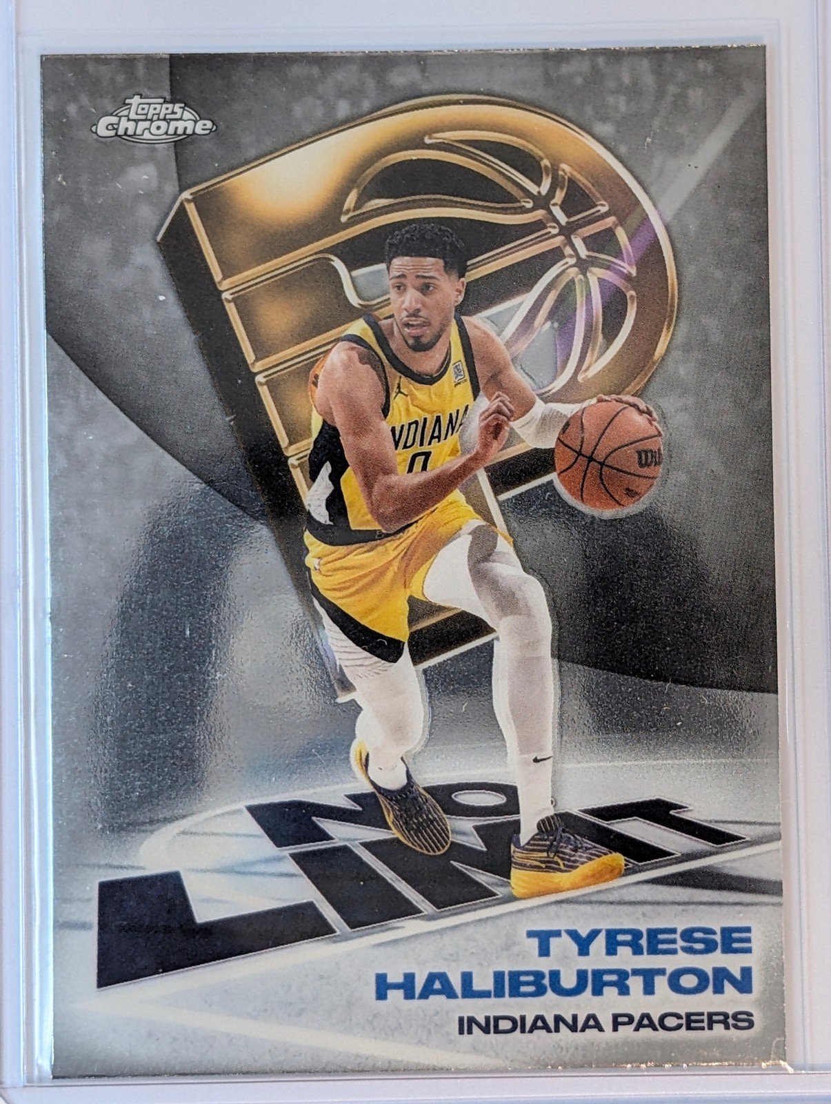 Front of 2025-26 Topps Chrome Update #IP-7 Tyrese Haliburton No Limit