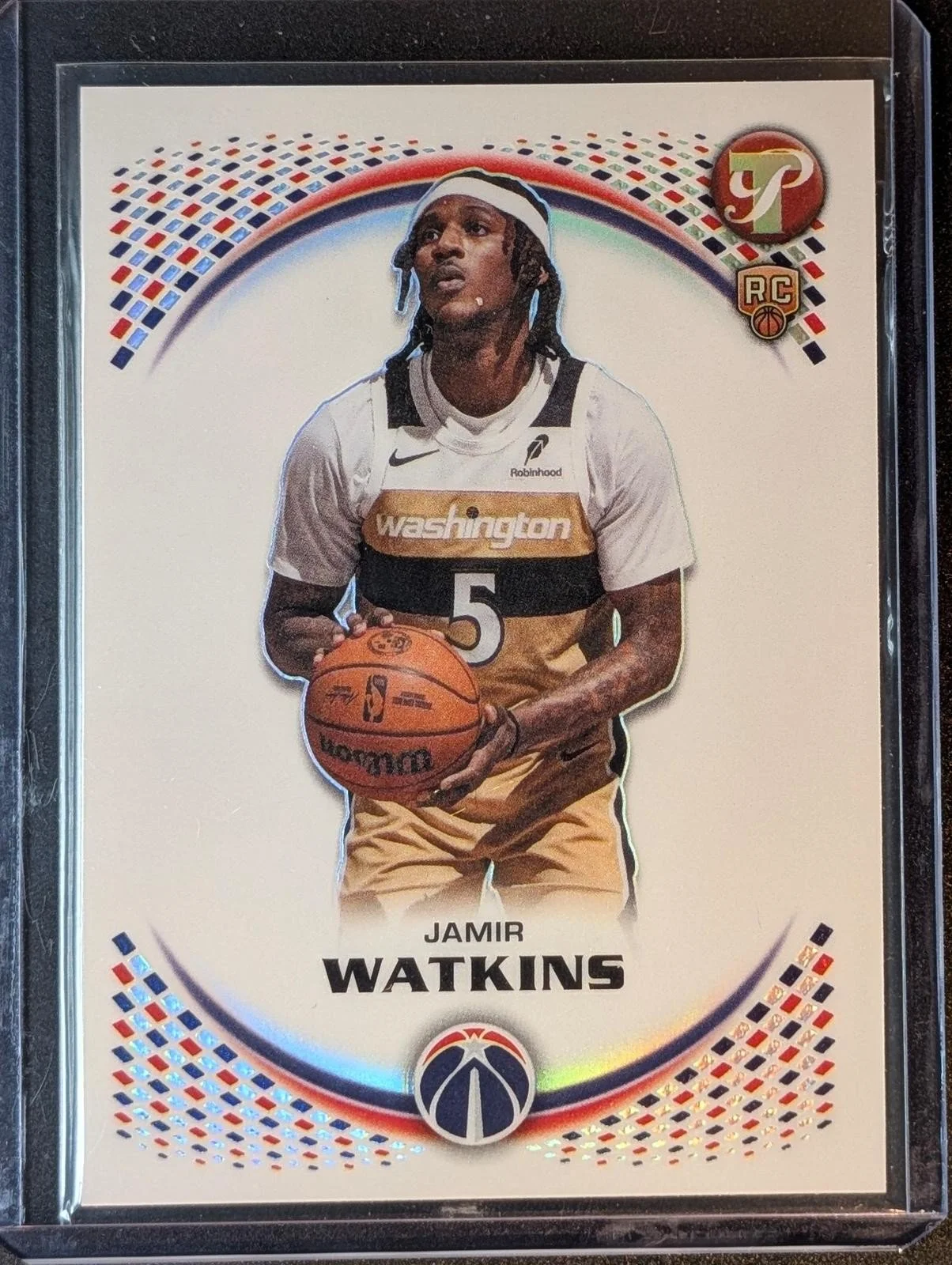Front of 2025-26 Topps Pristine Jamir Watkins Refractor #145 RC
