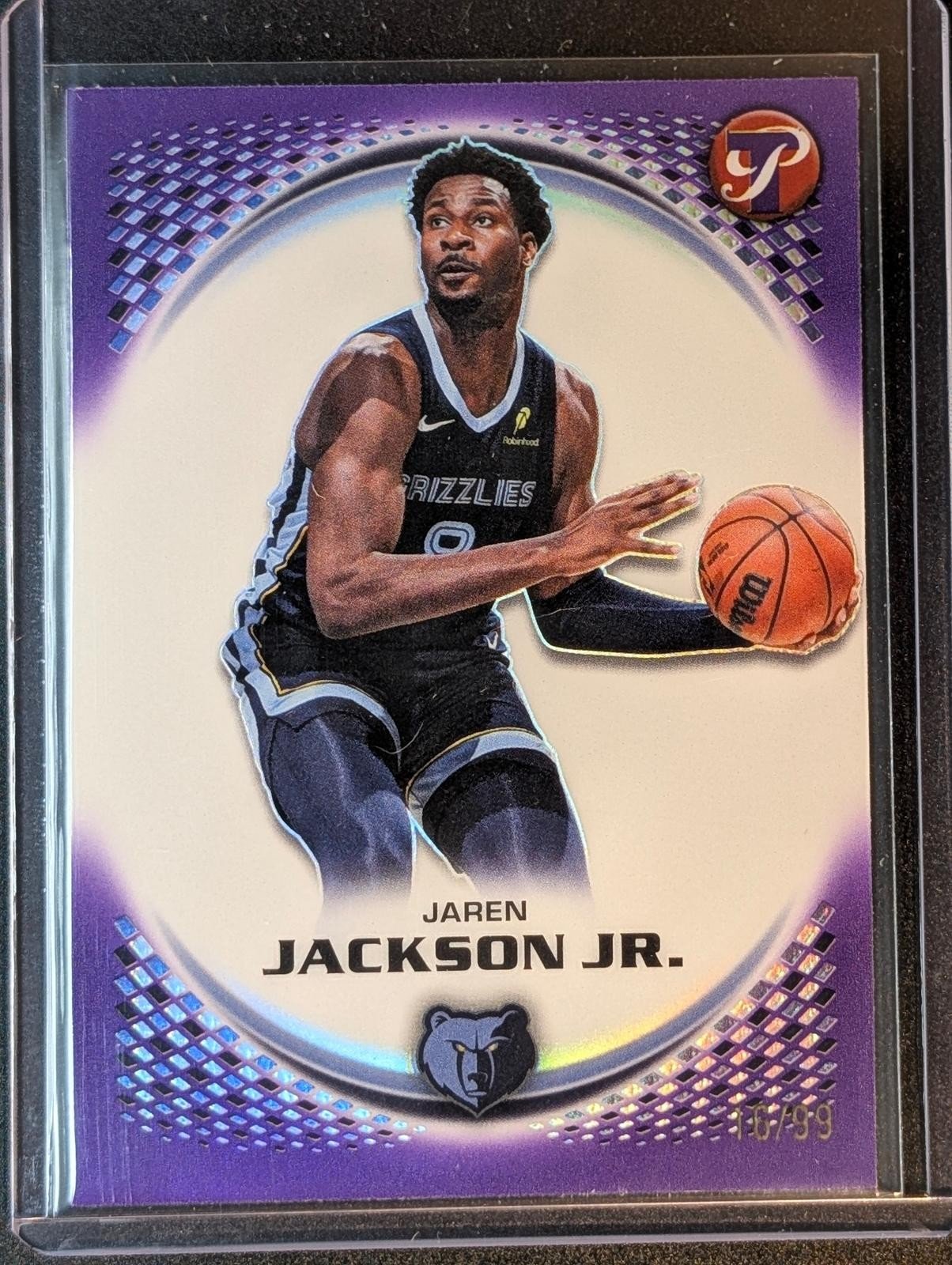 Front of 2025-26 Topps Pristine /99 Jaren Jackson Jr. Purple #44
