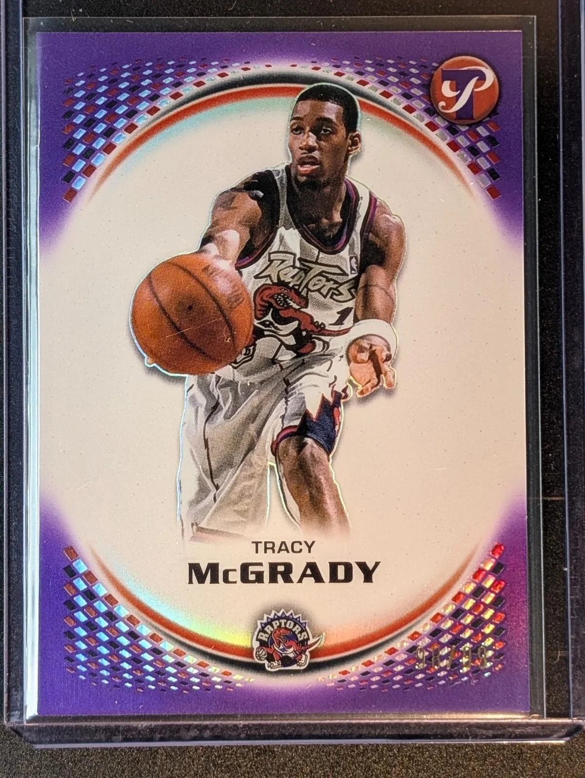Front of 2025-26 Topps Pristine /99 Tracy McGrady Purple #104