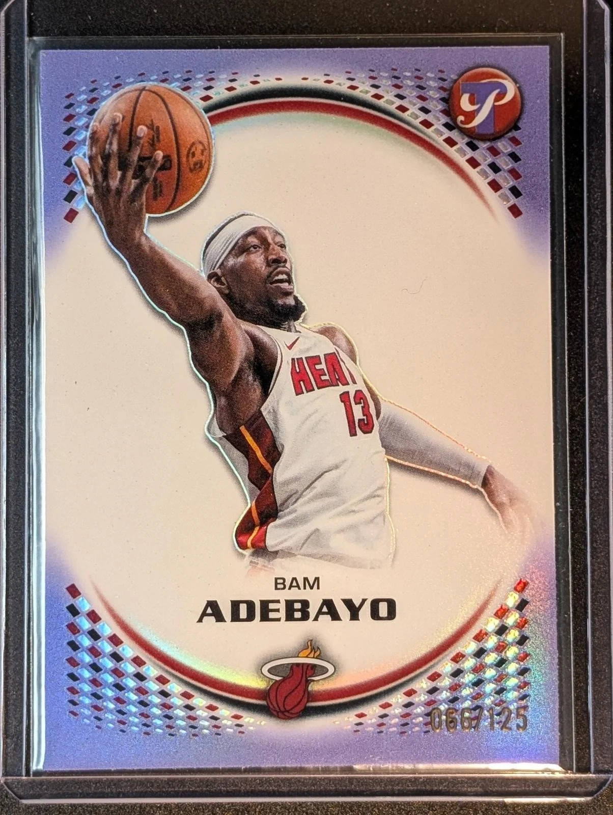 Front of 2025-26 Topps Pristine /125 Bam Adebayo Lavender #46