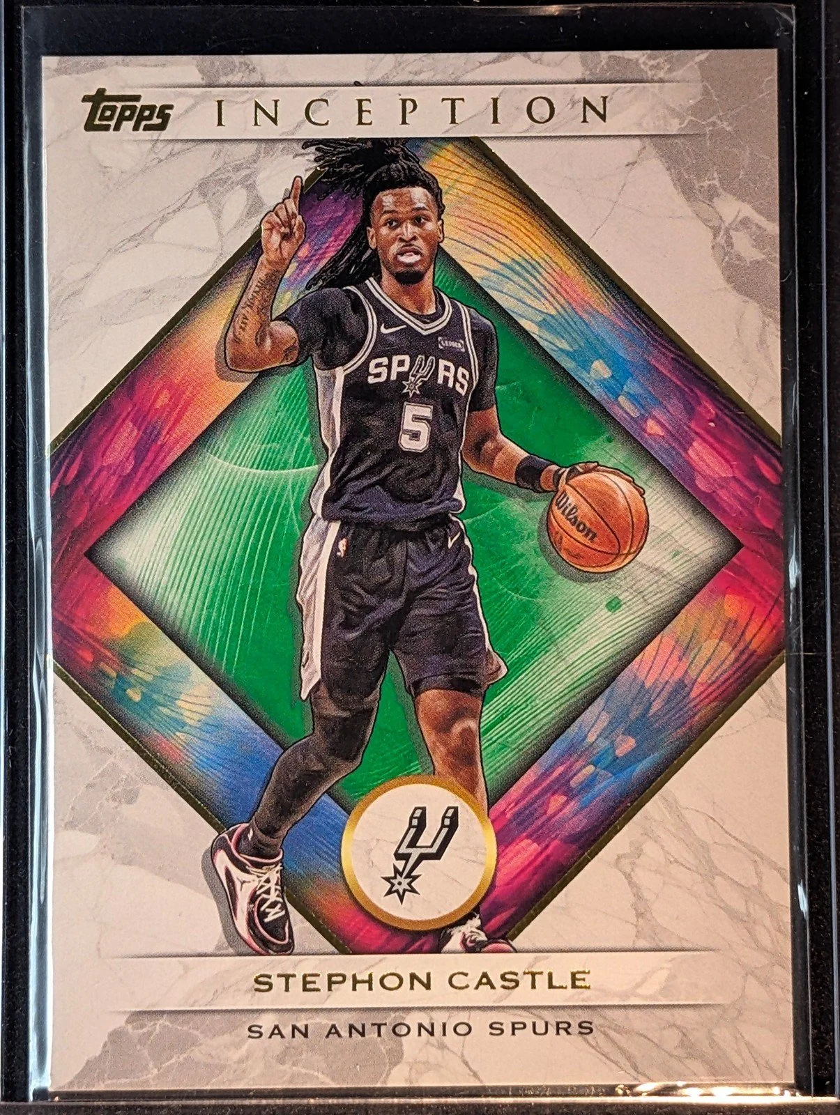 Front of 2025-26 Topps Inception #36 Stephon Castle Green