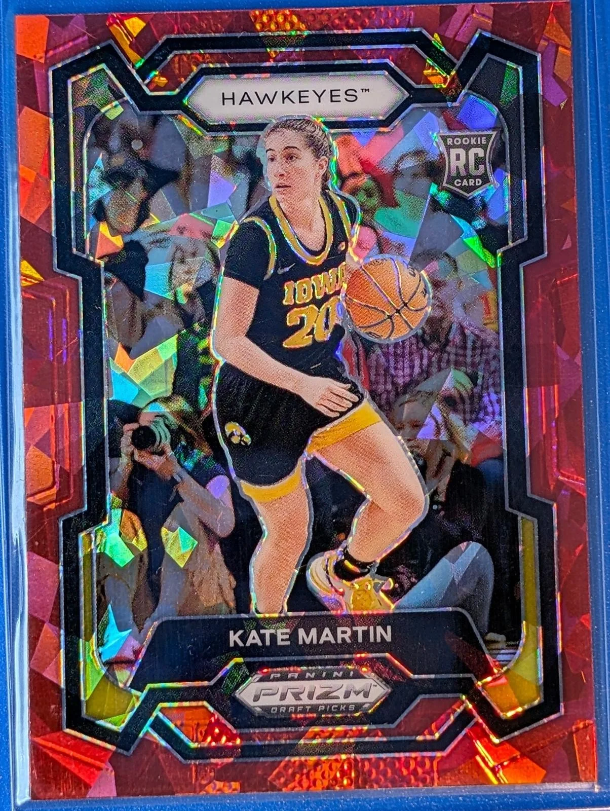 Front of 2024 Panini Prizm Draft Picks #62 Kate Martin Prizm Red Ice