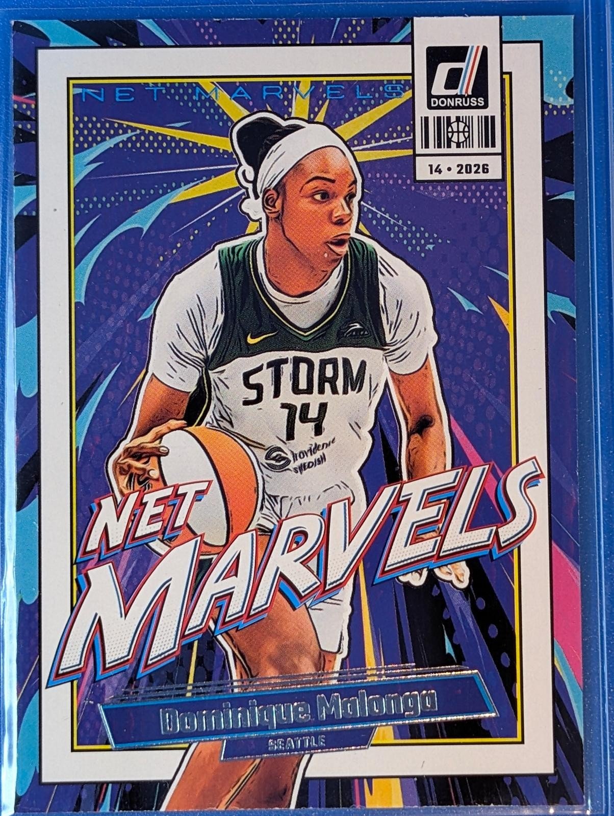 Front of 2026 Donruss WNBA Dominique Malonga Net Marvels #17
