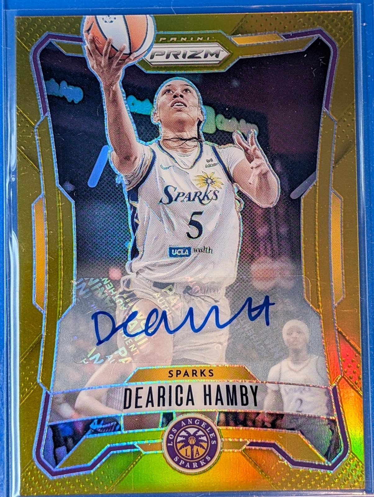 Front of SSP TRUE GOLD 2026 Panini Prizm WNBA /10 Dearica Hamby Auto #54