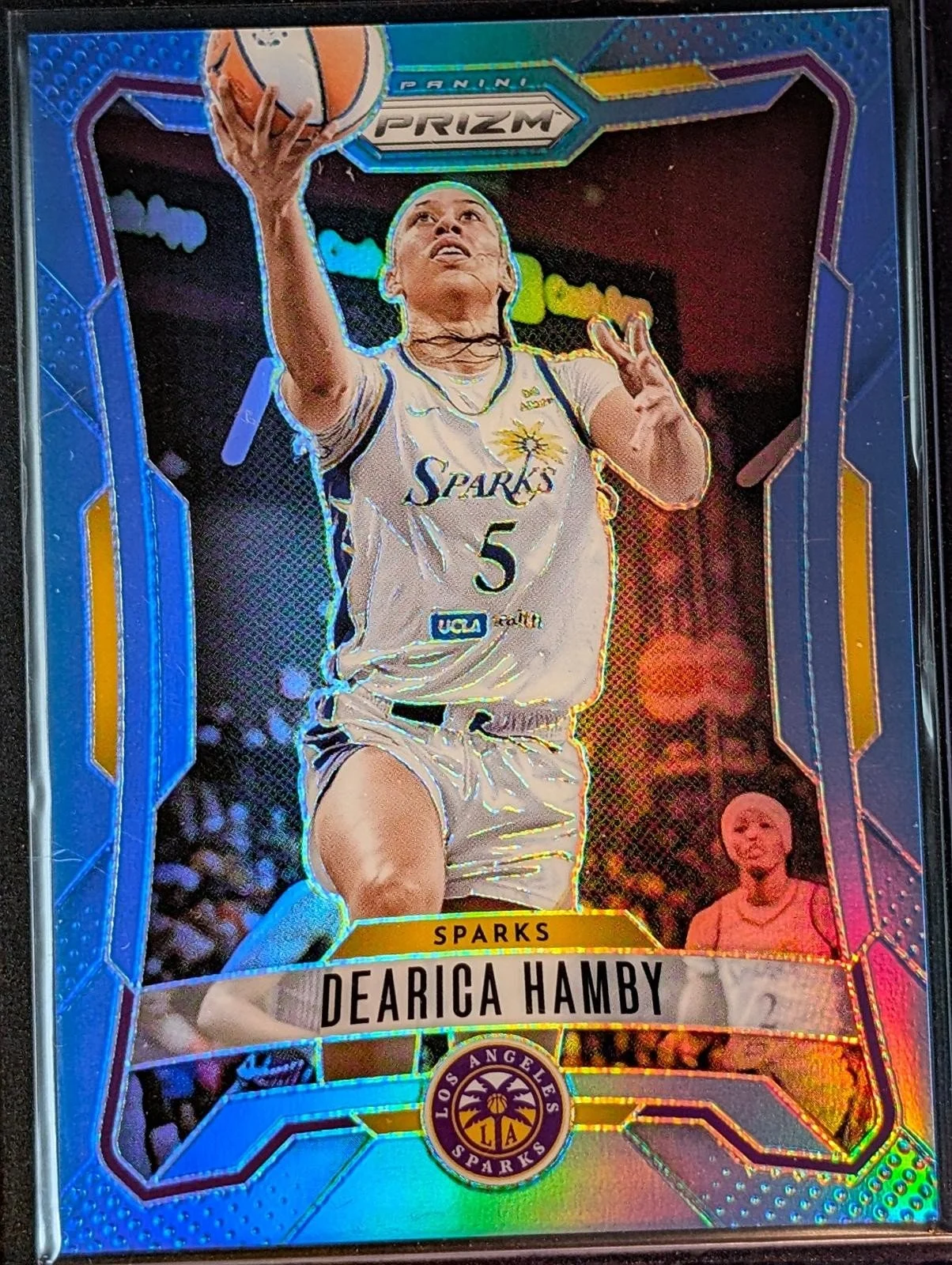 Front of 2026 Panini Prizm WNBA #54 Dearica Hamby Carolina Blue Prizm /125