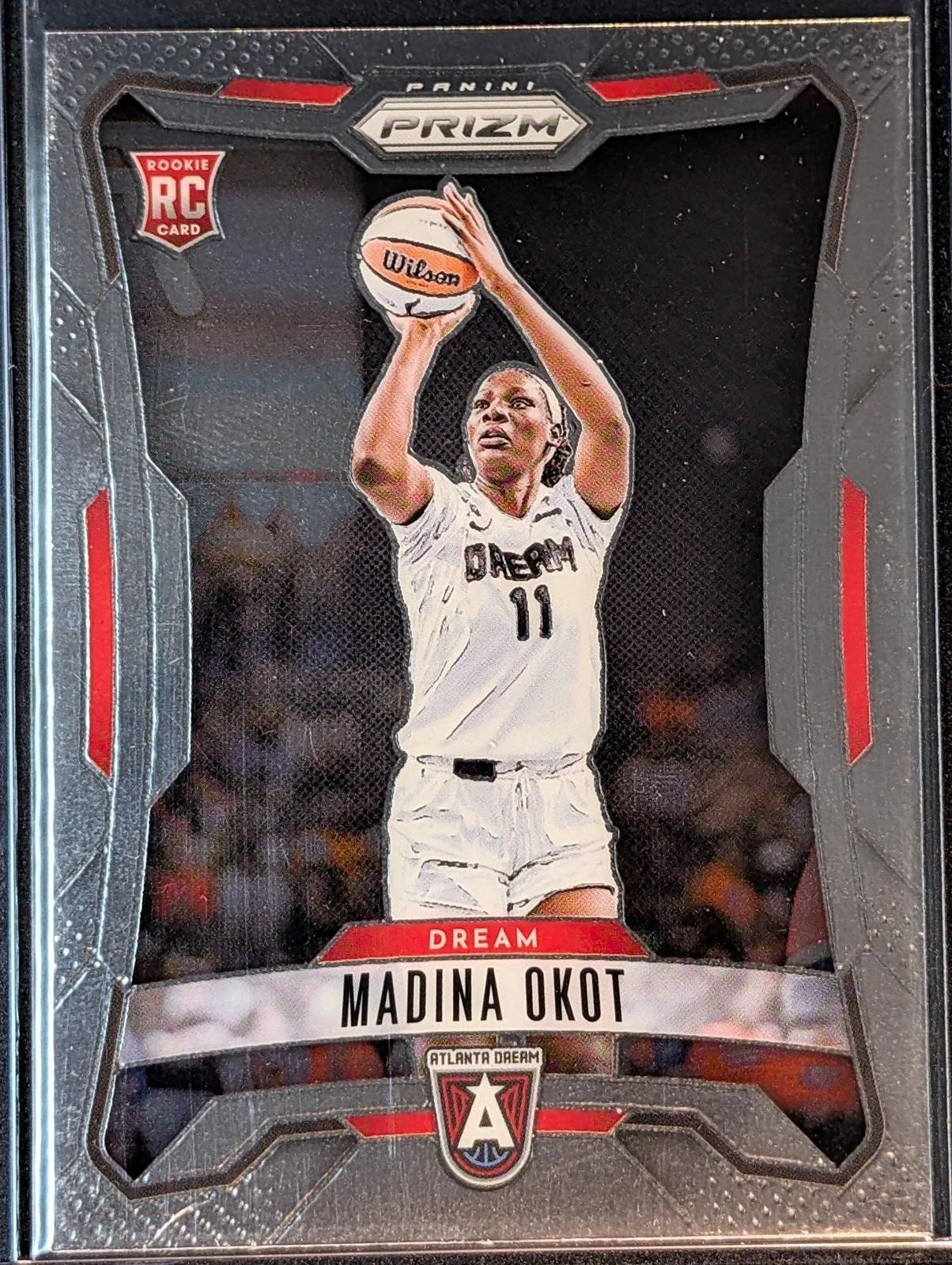 Front of 2026 Panini Prizm WNBA Madina Okot Silver Prizms #141 RC