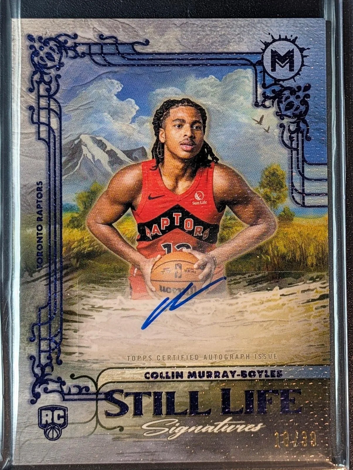 Front of 2025-26 Topps Motif /39 Collin Murray-Boyles Still Life Signatures #SLS-CMB RC