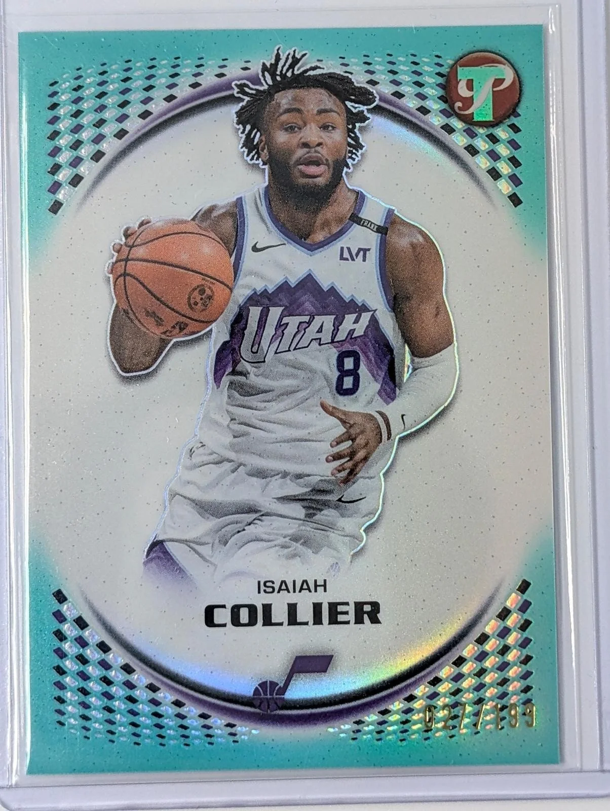Front of 2025-26 Topps Pristine /199 Isaiah Collier #87
