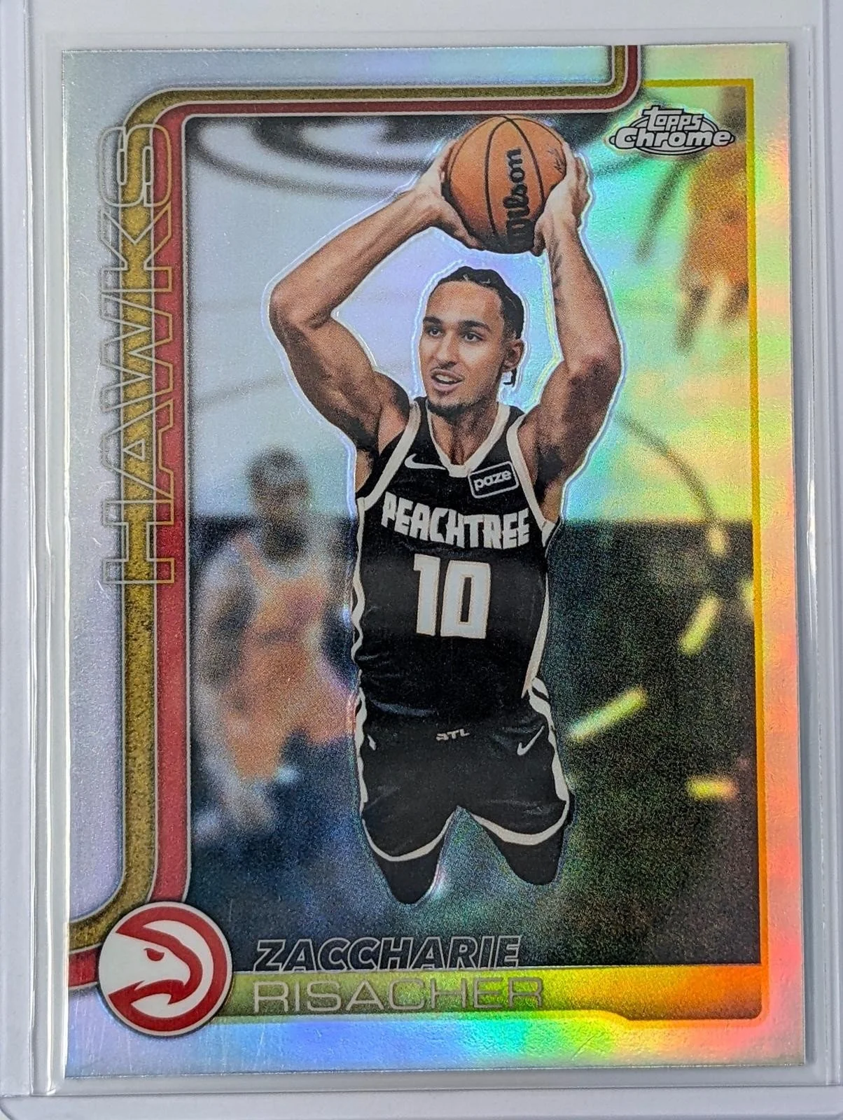 Front of 2025-26 Topps Chrome Update Zaccharie Risacher Refractor #88