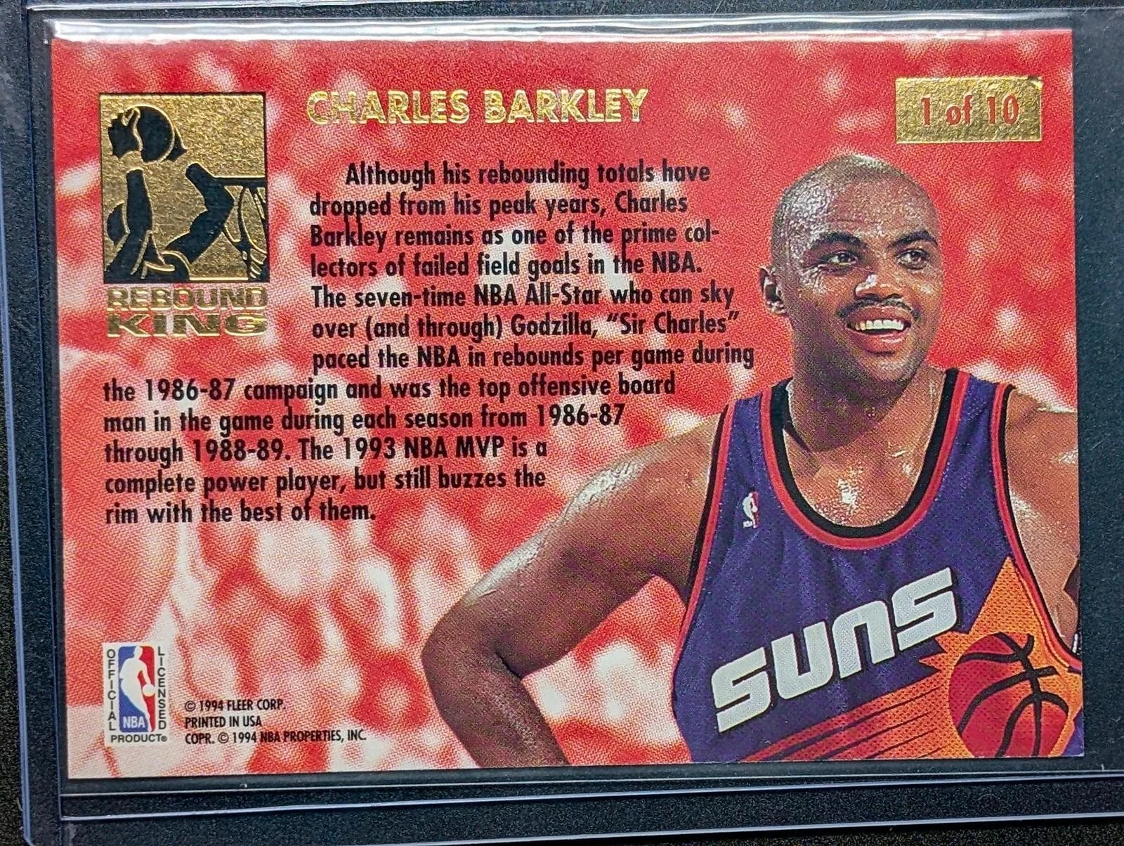 Back of 1993-94 Ultra Charles Barkley Rebound Kings #1