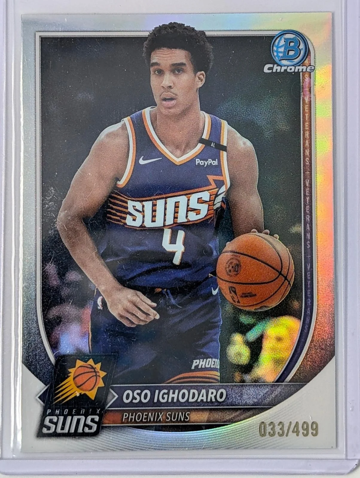 Front of 2025-26 Bowman Chrome /499 Oso Ighodaro Refractor #BCV-196