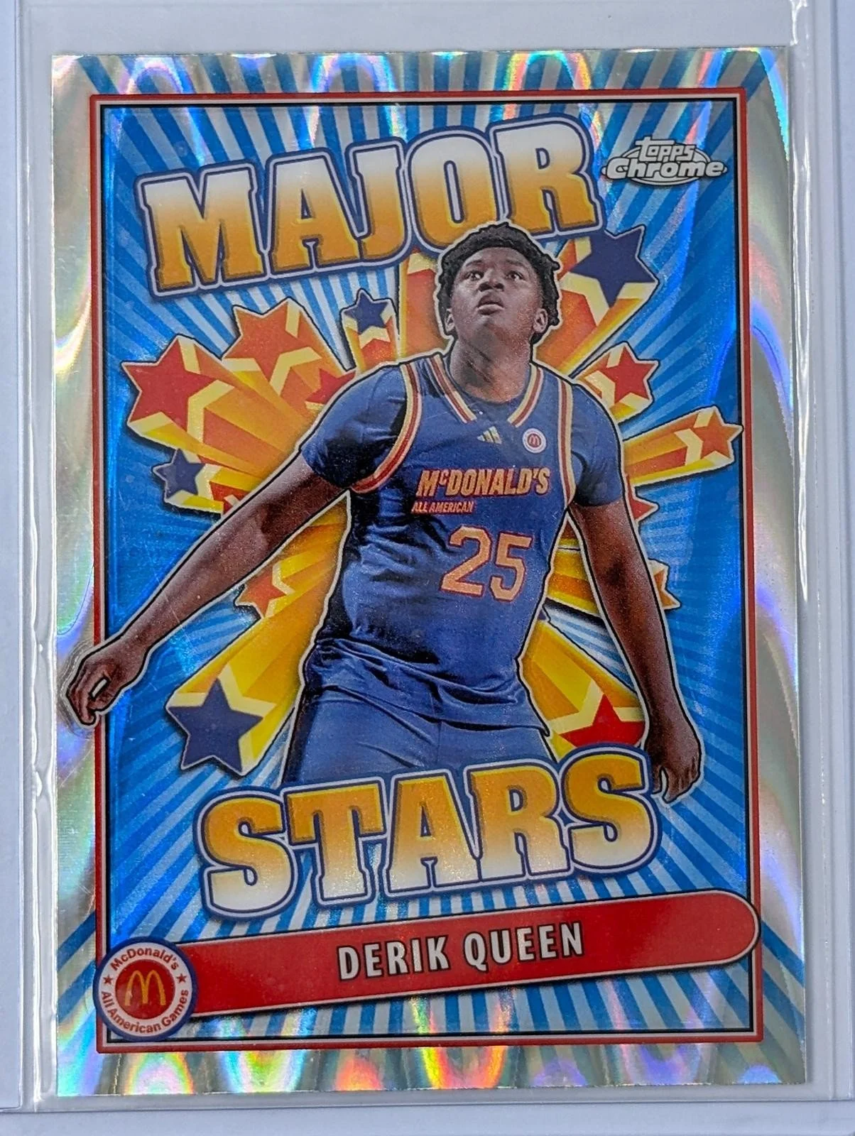 Front of 2024 Topps Chrome McDonald's All American Derik Queen Major Stars #SES-DEQ
