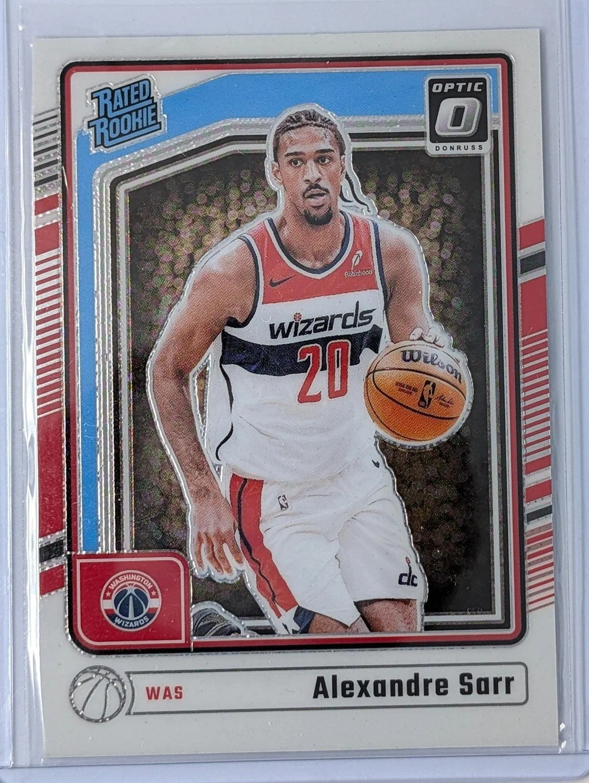 Front of 2024-25 Donruss Optic #276 Alexandre Sarr