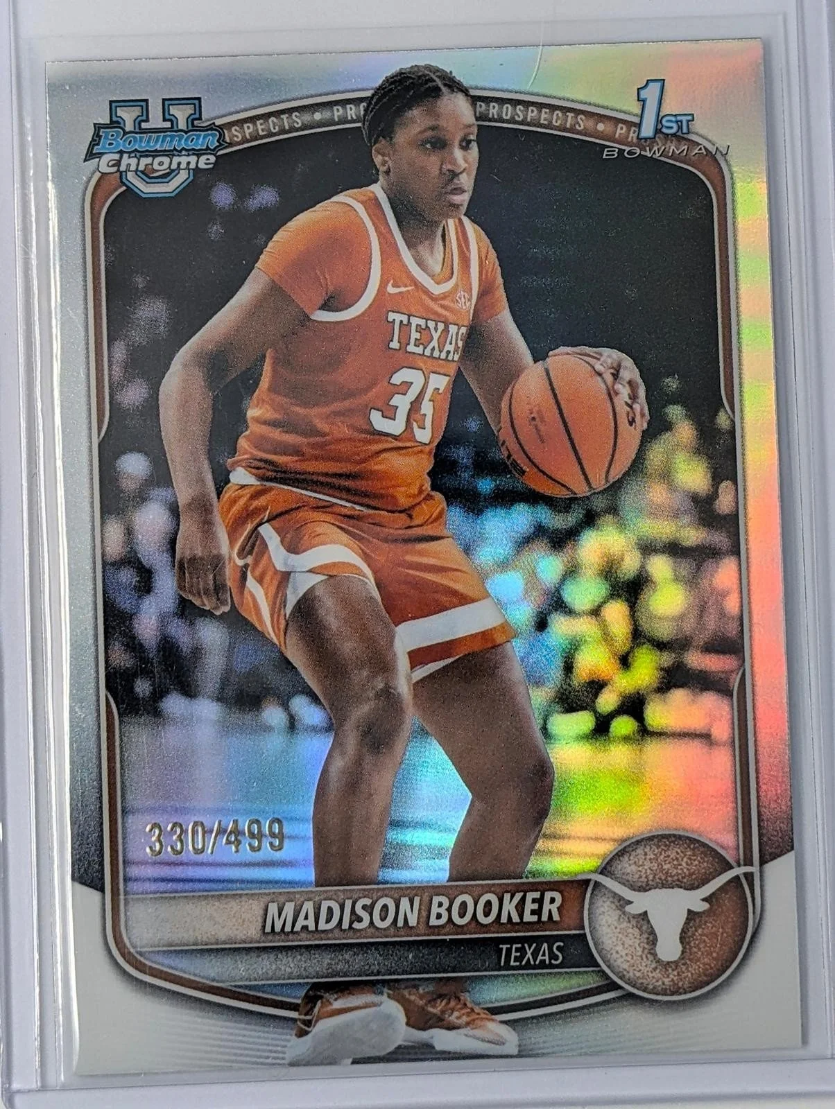 Front of 2025-26 Bowman Chrome /499 Madison Booker Refractor #BCP-15