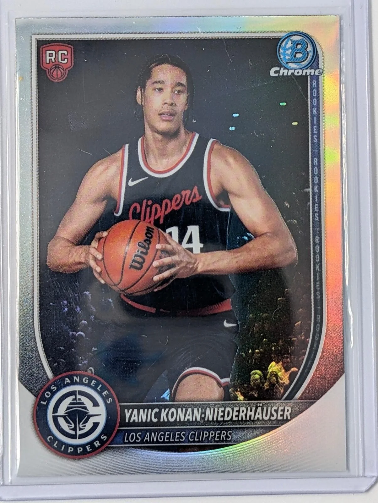 Front of 2025-26 Bowman Yanic Konan Niederhauser Red RC Logo #BRR-30 RC