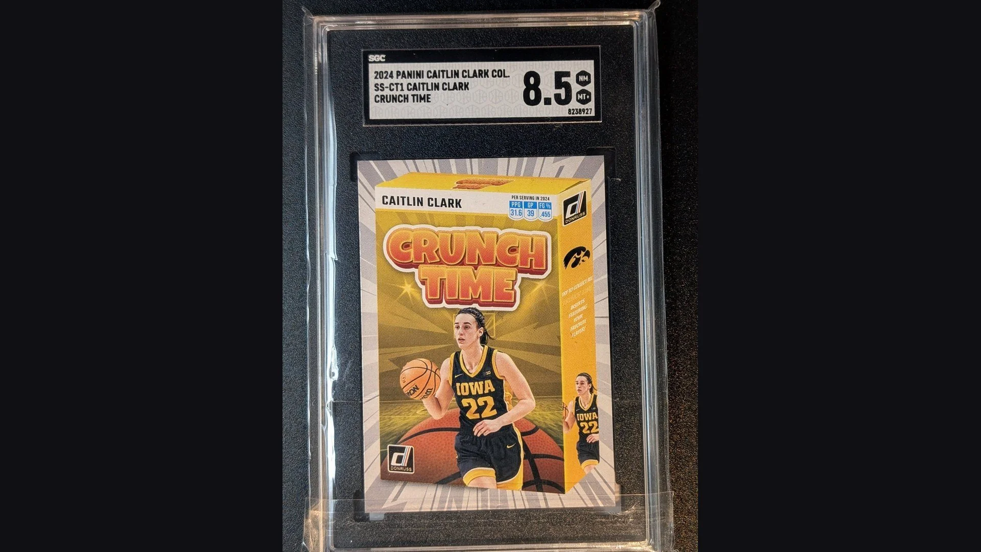 Caitlin Clark 2024 Panini Crunch Time SGC 8.5, from the Card Hunter Collectibles inventory