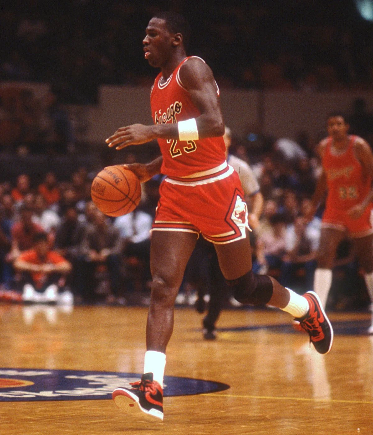 Michael Jordan during his 1984 rookie season (public domain photograph)