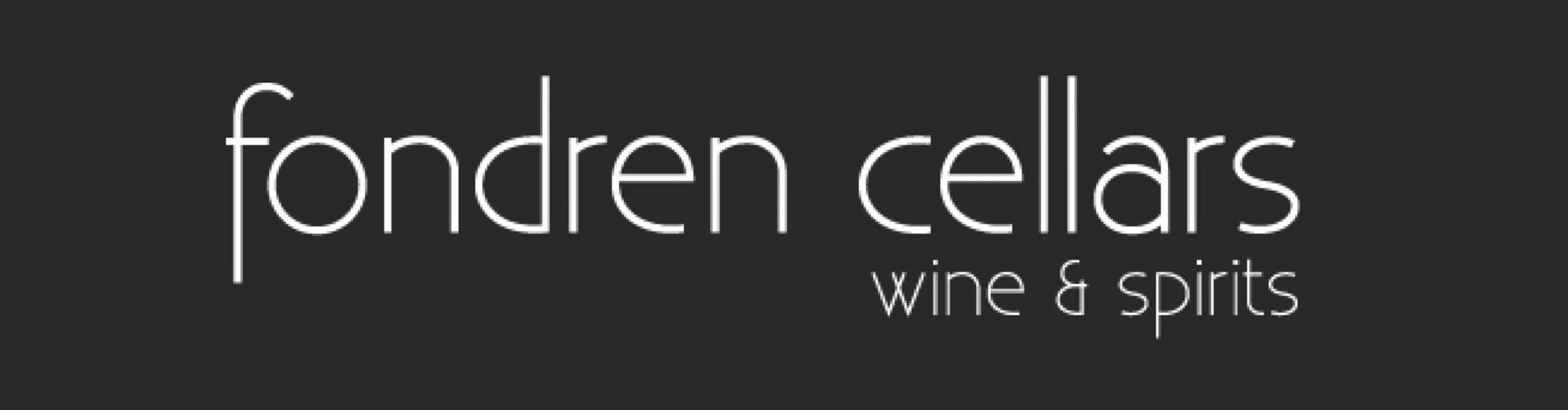 Forderon Cellars logo with the text 'wine & spirits' on a dark background.