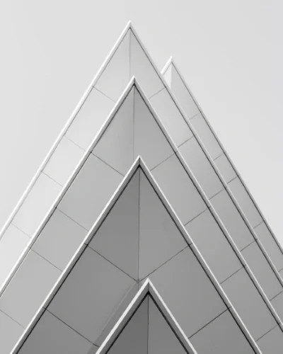 Triangular roof building abstract architectural