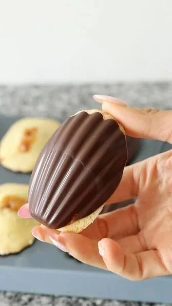 Madeleines-Chocolate Dipped