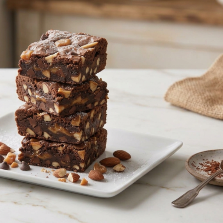Almond Toffee Brownie Bars