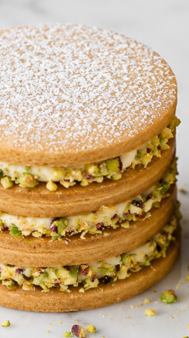 Pistachio Sable Sandwich Cookie