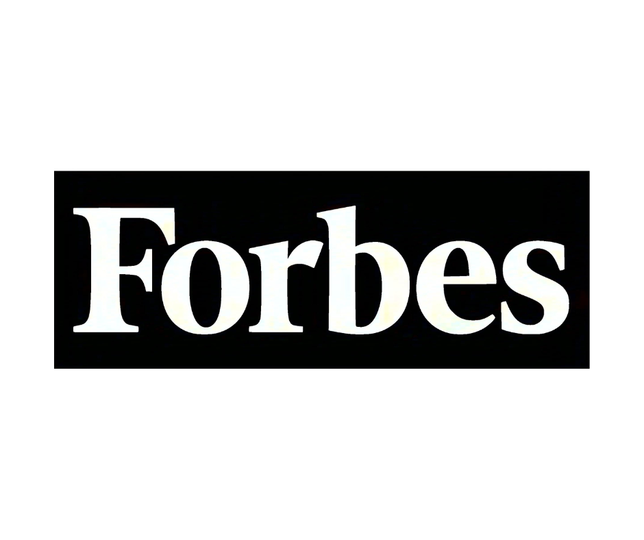 Black rectangle with the white Forbes logo in the center.