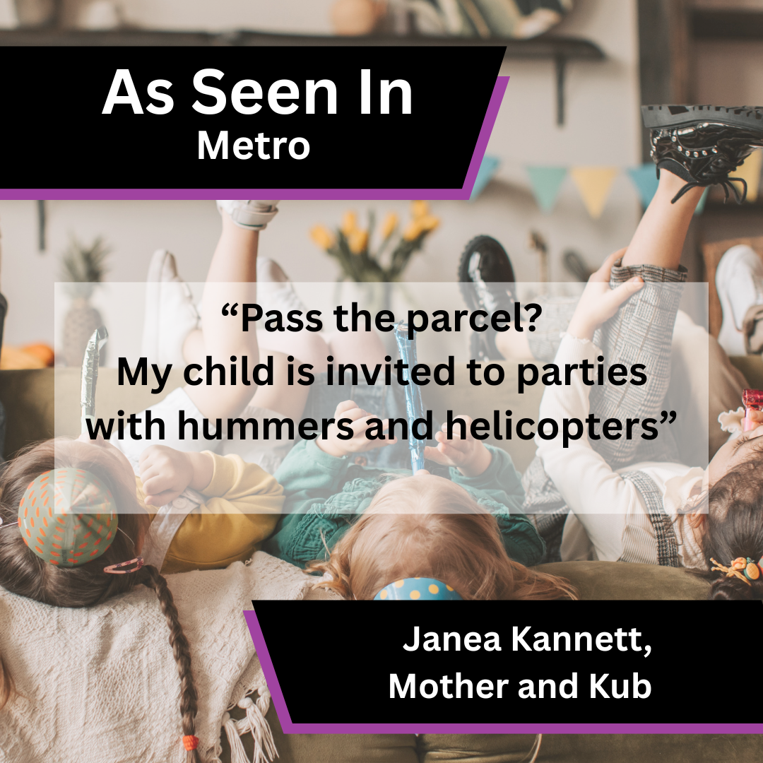 Janea Kannett of Mother and Kub on children's birthday party expectations in Metro