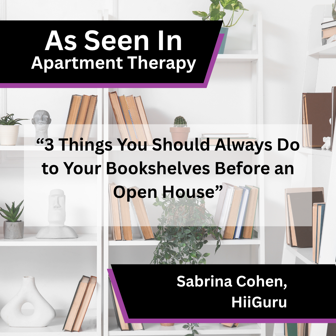 Sabrina Cohen of HiiGuru on bookshelf open house tips in Apartment Therapy