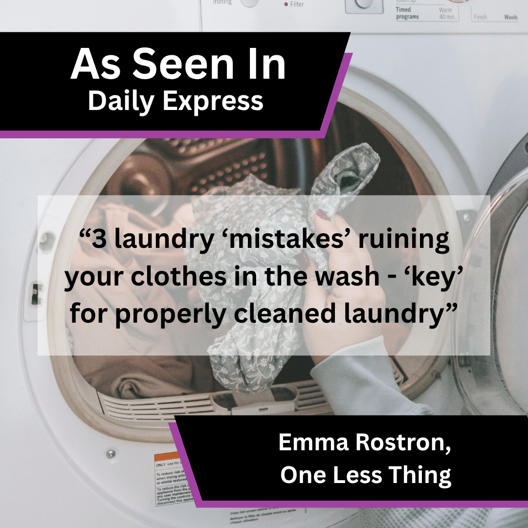 Emma Rostron of One Less Thing on laundry mistakes in Daily Express