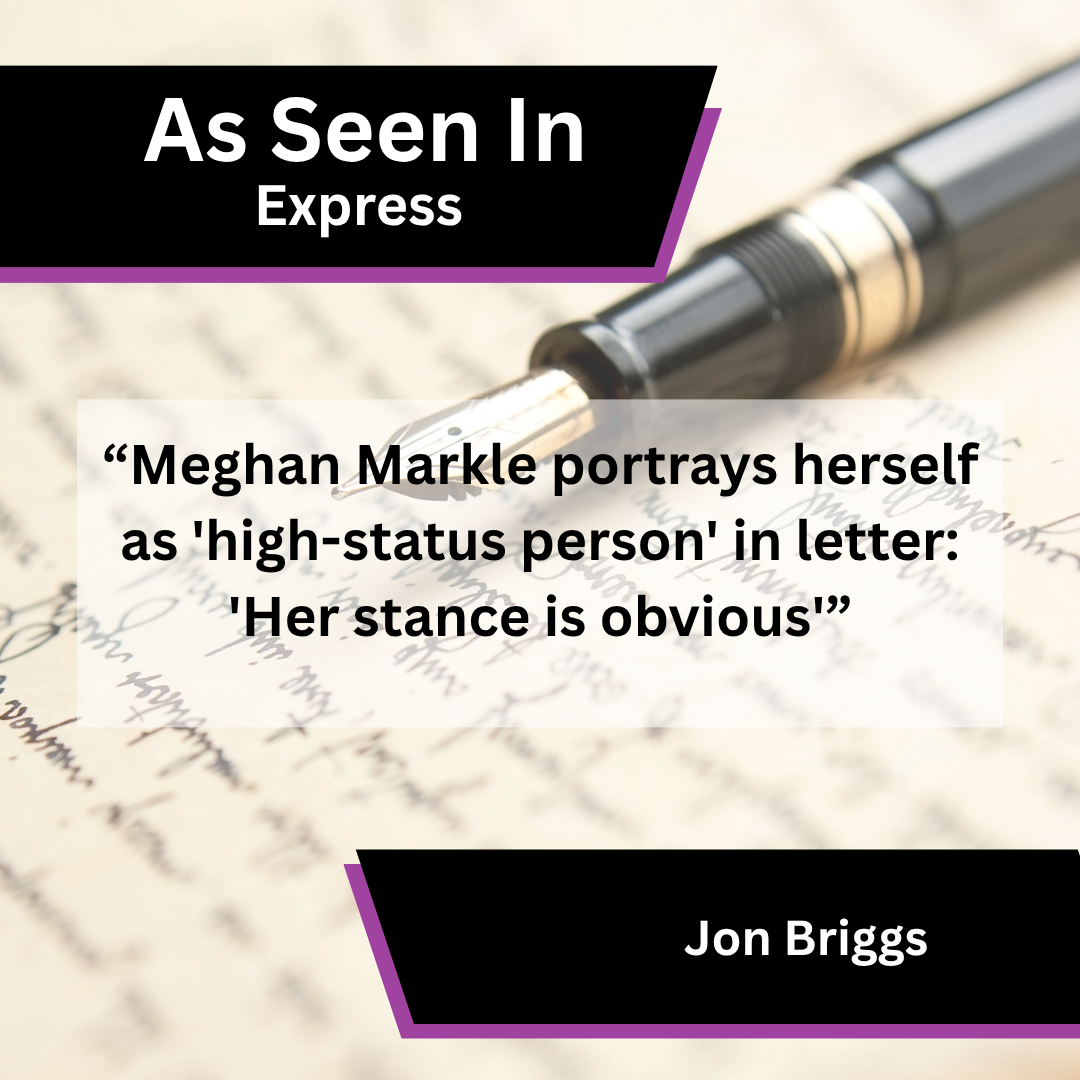 Jon Briggs on Meghan Markle letter analysis in Express