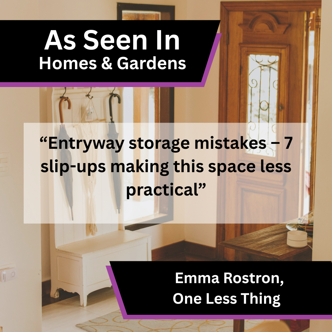 Emma Rostron of One Less Thing on entryway storage mistakes in Homes & Gardens