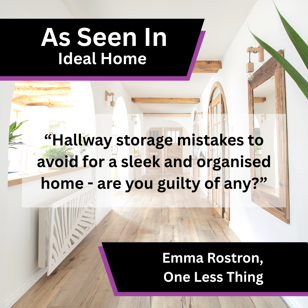 Emma Rostron of One Less Thing on hallway storage mistakes in Ideal Home