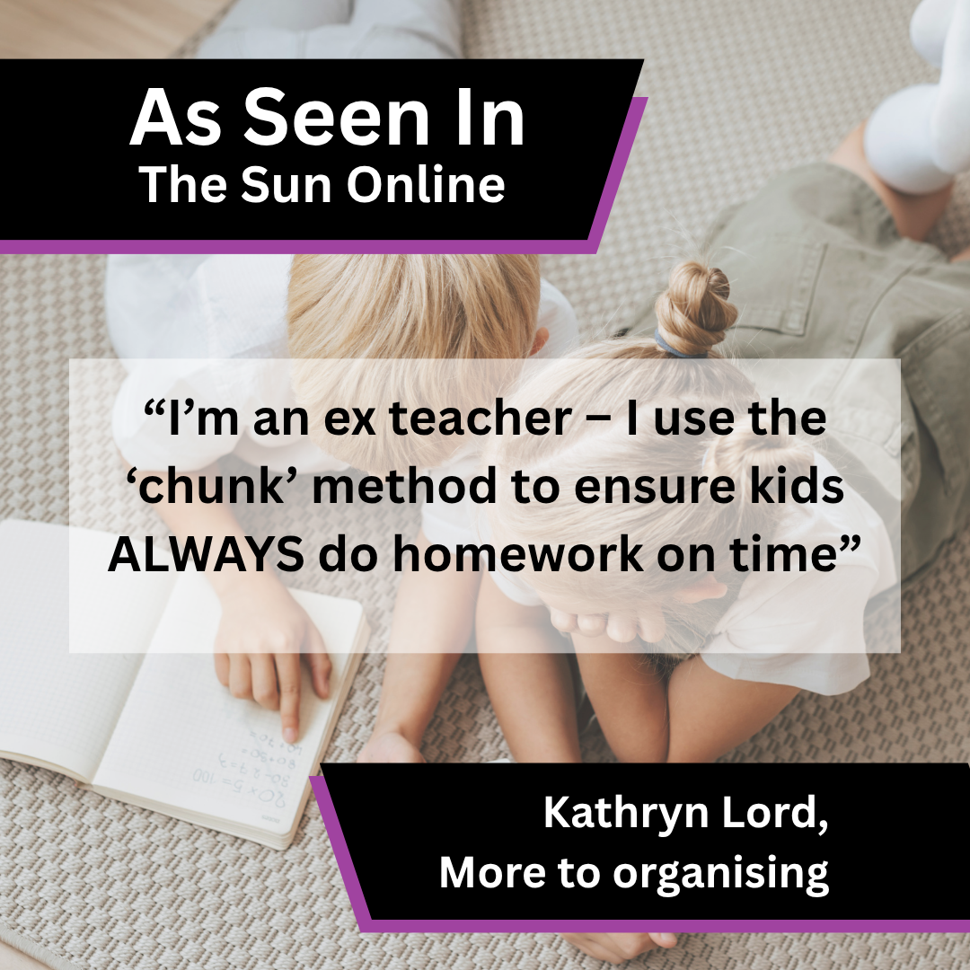 Kathryn Lord of More to organising on homework organisation in The Sun Online