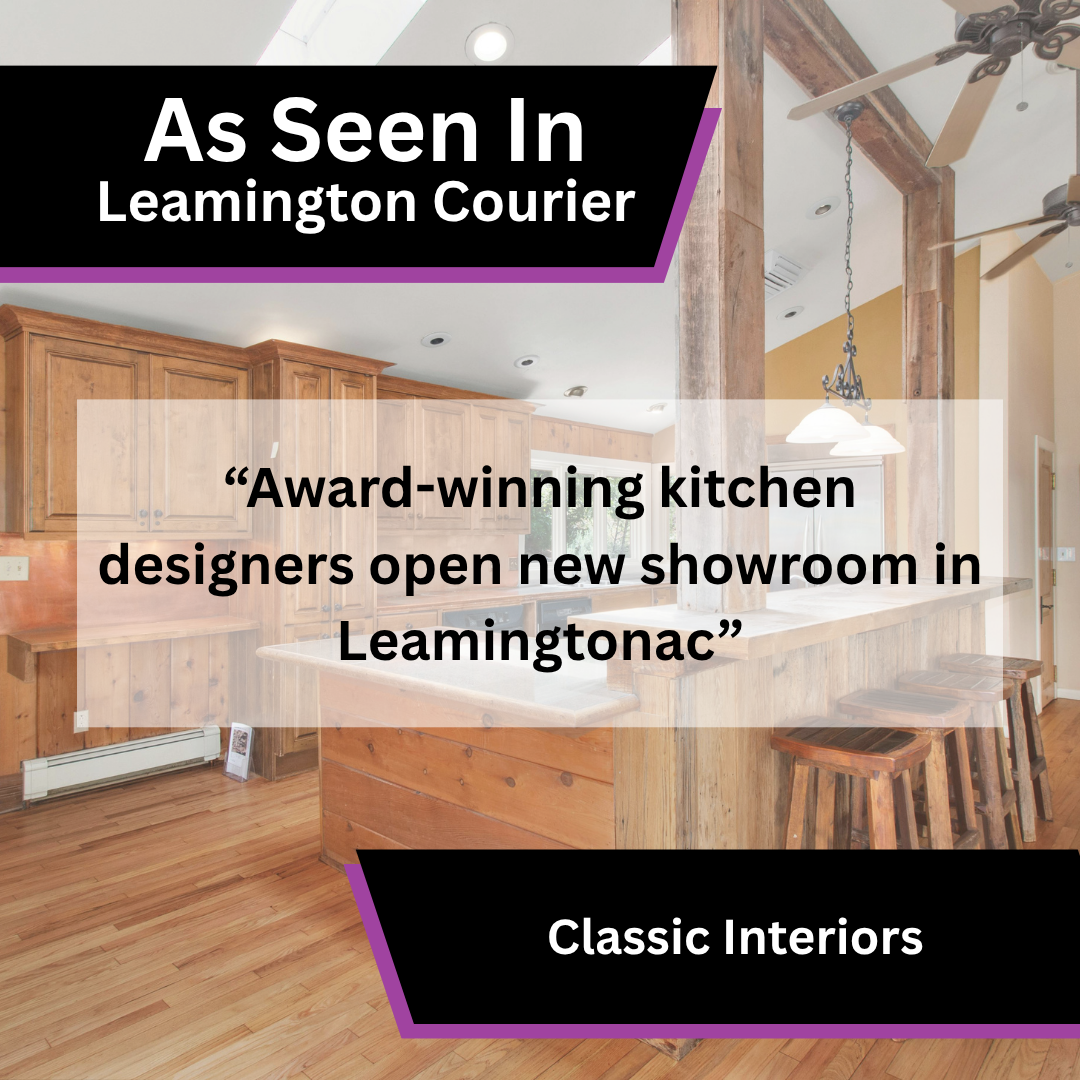 Classic Interiors media coverage in Leamington Courier about Award-winning kitchen designers open new showroom in Leamington