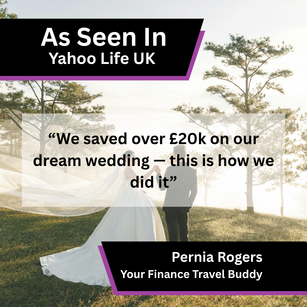 Your Finance Travel Buddy media coverage in Yahoo Life UK about How I Had My Fairytale Wedding for 60% The Price & How You Can Too