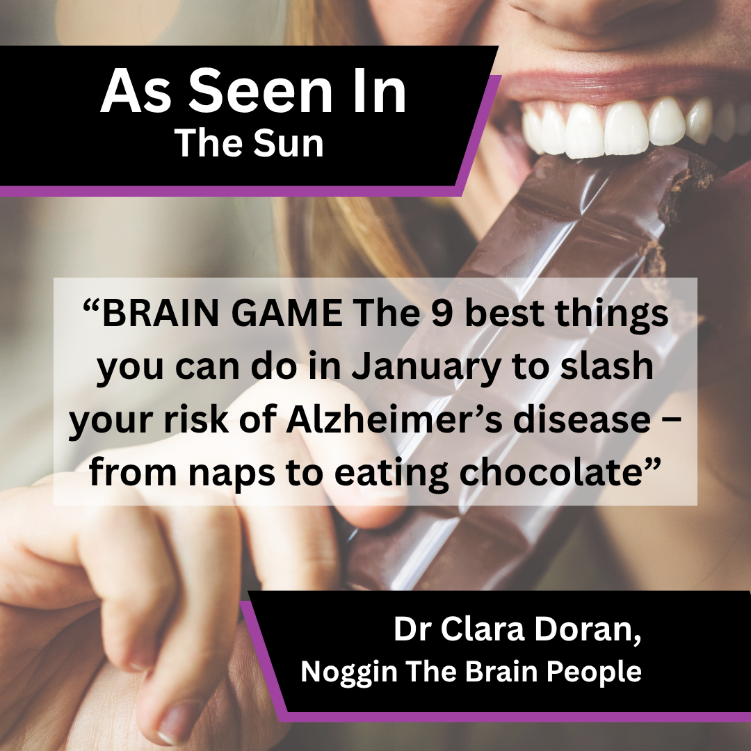 Noggin The Brain People media coverage in The Sun about Why You Shouldn’t Ignore Your Brain Health After 40 Tips for…