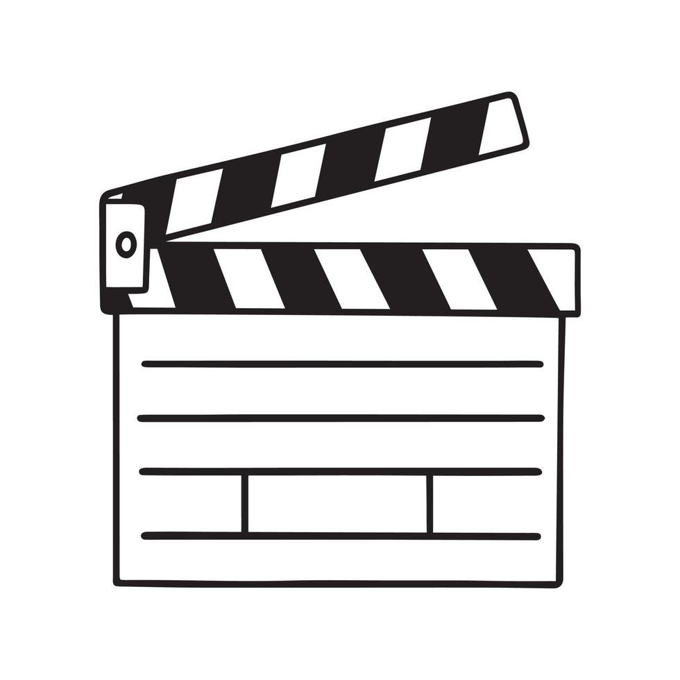 Un clap de cinéma noir et blanc.