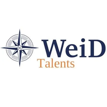Logo de WeiD Talents avec une boussole stylisée à gauche et le nom de l'entreprise à droite.